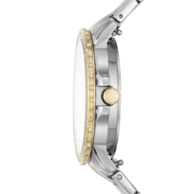 Fossil Ladies' Crystal Bezel Two Tone Bracelet Watch