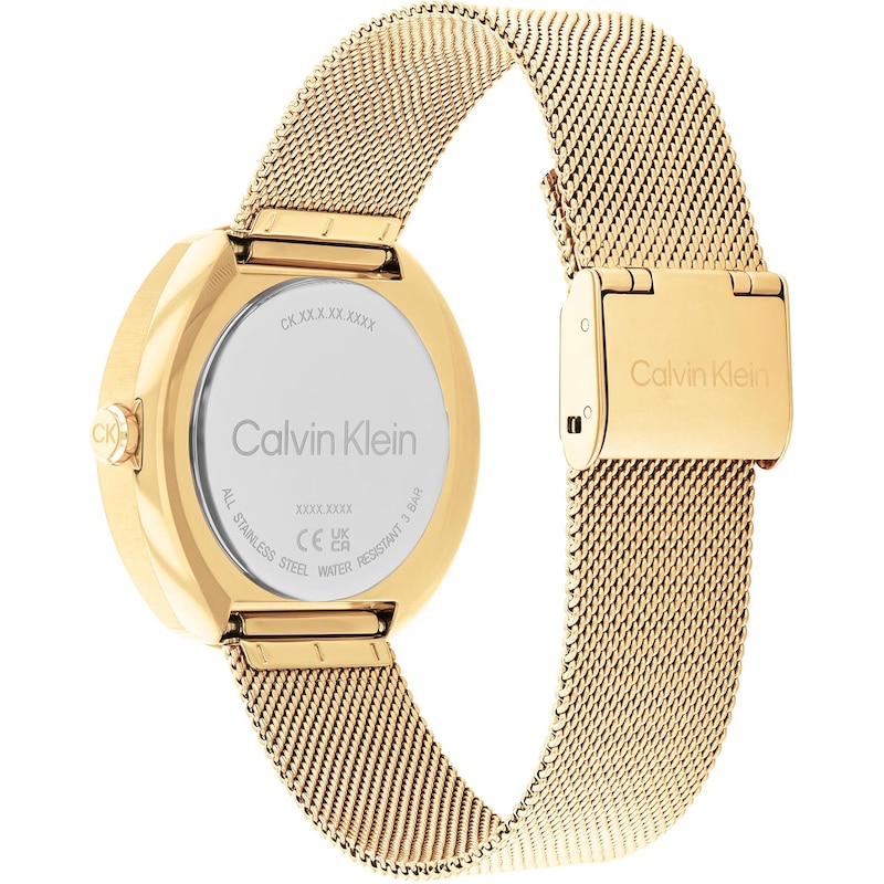 Calvin Klein Ladies' Gold Tone Dial & Stainless Steel Mesh Watch