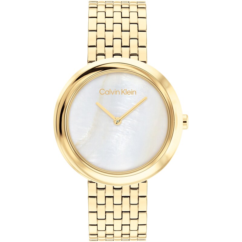 Main Image 1 of Calvin Klein Ladies' White Dial & Gold Tone Stainless Steel Watch