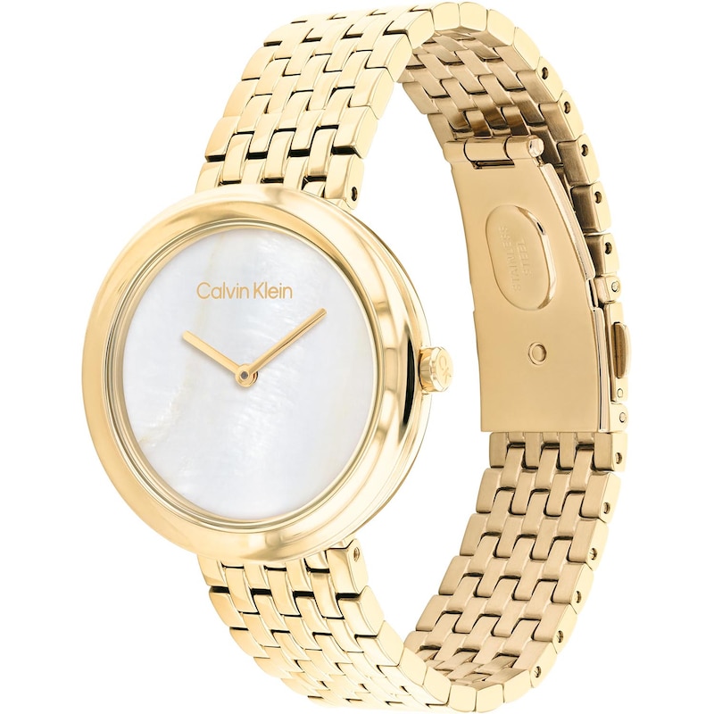 Main Image 3 of Calvin Klein Ladies' White Dial & Gold Tone Stainless Steel Watch