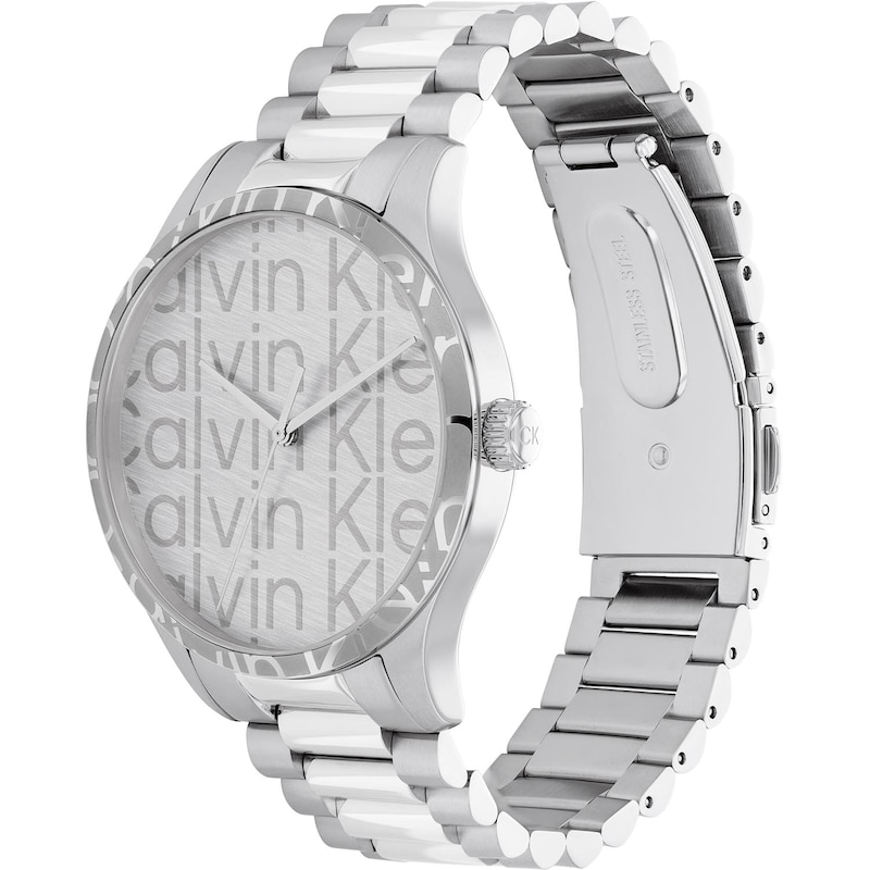 Main Image 3 of Calvin Klein Ladies' Logo Silver Dial & Stainless Steel Bracelet Watch