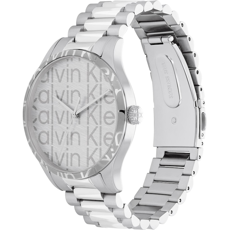 Calvin Klein Ladies' Logo Silver Dial & Stainless Steel Bracelet Watch