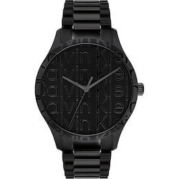 Calvin Klein Black Logo Dial & Black Stainless Steel Bracelet Watch