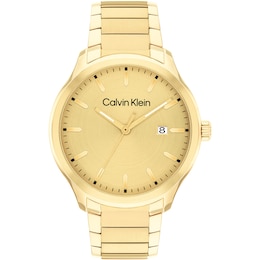 Calvin Klein Men's Gold Tone Dial & Stainless Steel Bracelet Watch