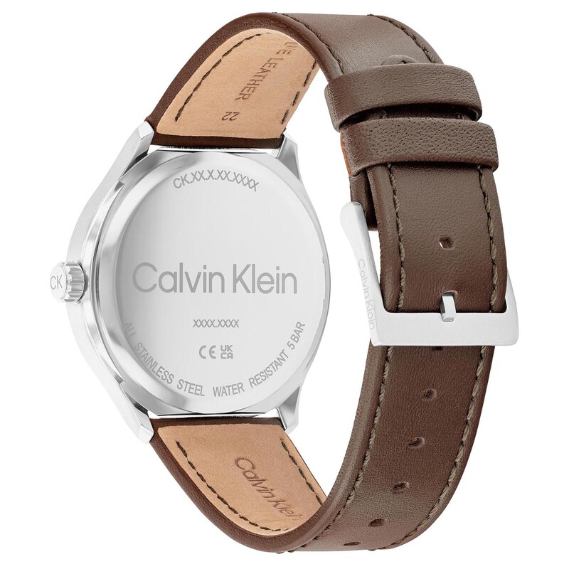 Calvin Klein Define Men's Black Dial Brown Leather Strap Watch H.Samuel
