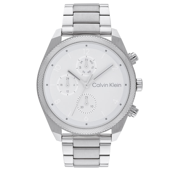 Calvin Klein Impact Mens Silver Chronograph Dial Stainless S