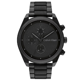 Calvin Klein Impact Men's Black Chronograph Dial Black IP Bracelet Watch