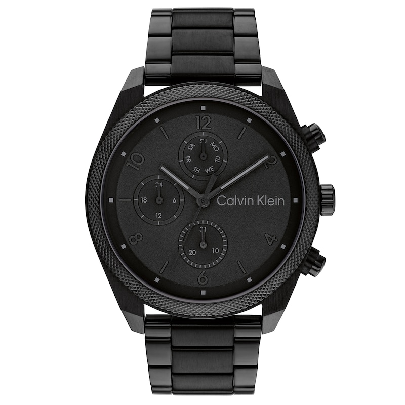 Main Image 1 of Calvin Klein Impact Men's Black Chronograph Dial Black IP Bracelet Watch