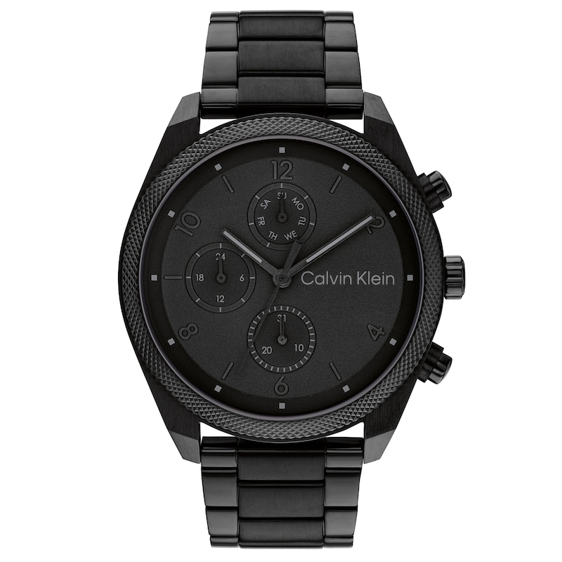 Calvin Klein Impact Men's Black Chronograph Dial Black IP Bracelet Watch