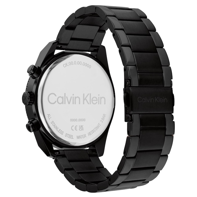 Calvin Klein Impact Men's Black Chronograph Dial Black IP Bracelet Watch