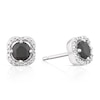Thumbnail Image 1 of Sterling Silver Black Onyx Diamond Halo Stud Earrings