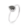 Thumbnail Image 2 of Sterling Silver Pear-Cut Black Onyx and Diamond Halo Ring