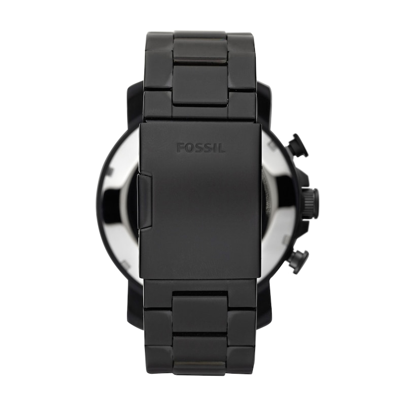 Fossil Men's Black Dial & Black IP Bracelet Watch