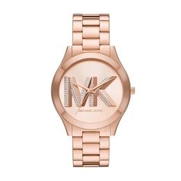 Michael Kors Ladies' Slim Runway Rose Tone Bracelet Watch