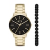 Thumbnail Image 1 of Armani Exchange Men's Gold Tone Stainless Steel Watch & Beaded Bracelet Gift Set
