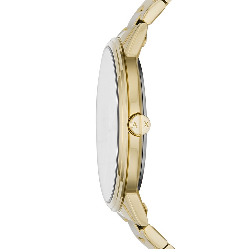 Main Image 2 of Armani Exchange Men's Gold Tone Stainless Steel Watch & Beaded Bracelet Gift Set