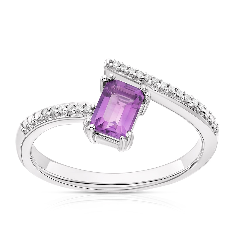 Amethyst Diamond Wrap Ring