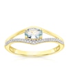 Thumbnail Image 0 of 9ct Yellow Gold Aquamarine and Diamond Ring