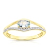 Thumbnail Image 1 of 9ct Yellow Gold Aquamarine and Diamond Ring