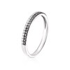 Thumbnail Image 2 of Sterling Silver 0.16ct Black & Clear Diamond Dual Row Eternity Ring