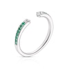 Thumbnail Image 1 of Sterling Silver Emerald Diamond Eternity Ring