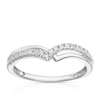 Thumbnail Image 1 of 9ct White Gold 0.15ct Diamond Crossover Wishbone Ring