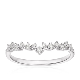 9ct White 0.15ct Diamond Shaped Wedding Band