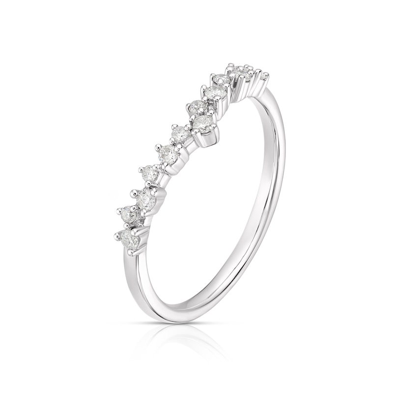 Main Image 2 of 9ct White 0.15ct Diamond Shaped Wedding Band