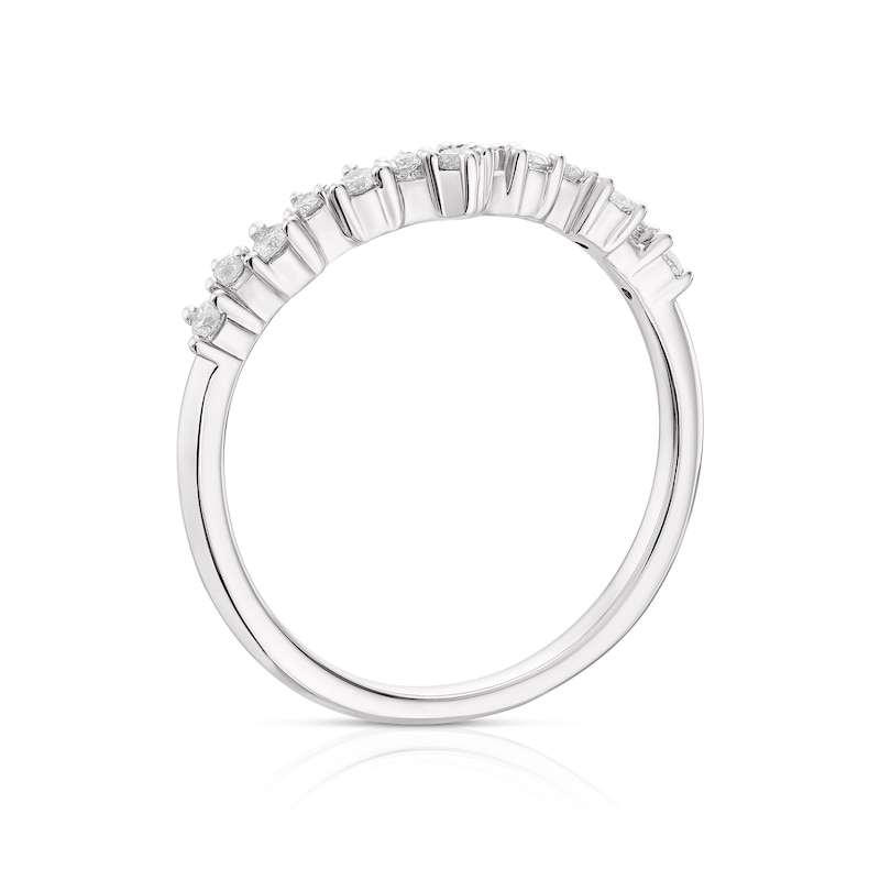 Main Image 3 of 9ct White 0.15ct Diamond Shaped Wedding Band