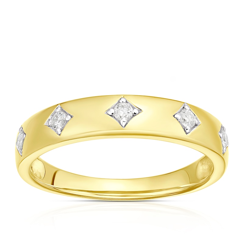 Gold band with diamonds