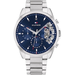 Tommy Hilfiger Men's Blue Open Heart Dial Stainless Steel Bracelet Watch