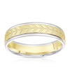 Thumbnail Image 0 of 9ct Yellow & White Gold Arrow Patterned Wedding Band