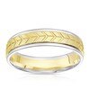 Thumbnail Image 0 of 9ct Yellow & White Gold Arrow Patterned Wedding Band