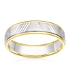 Thumbnail Image 0 of 9ct White & Yellow Gold Patterned Wedding Band