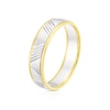Thumbnail Image 2 of 9ct White & Yellow Gold Patterned Wedding Band