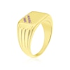 Thumbnail Image 1 of Men's Sterling Sterling Silver & 18ct Gold Plated Vermeil Amethyst Signet Ring