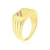 Thumbnail Image 2 of Men's Sterling Sterling Silver & 18ct Gold Plated Vermeil Amethyst Signet Ring