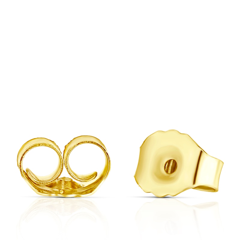 Main Image 2 of 9ct Yellow Gold Created Sapphire 5mm Stud Earrings