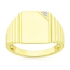 Thumbnail Image 1 of Men's Sterling Silver & 18ct Gold Plated Vermeil Diamond Detail Signet Ring