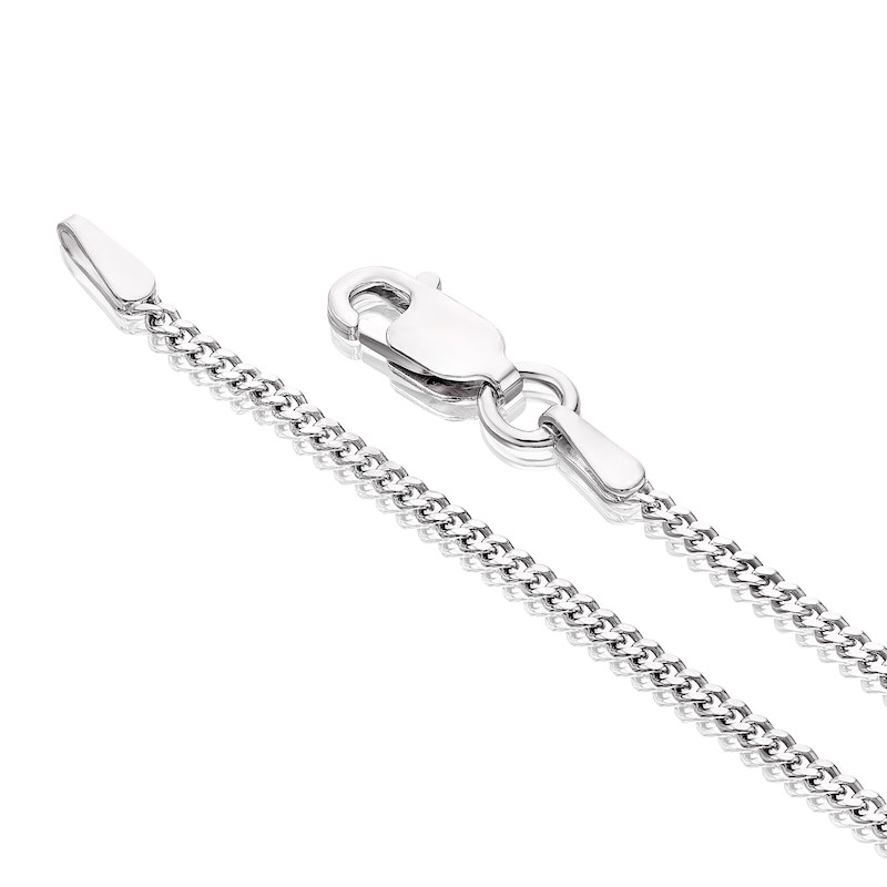 Main Image 3 of Men's Sterling Silver Onyx Cubic Zirconia Dog Tag Pendant Necklace