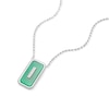 Thumbnail Image 1 of Men's Sterling Silver Green Onyx & Cubic Zirconia Pendant Necklace
