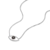 Thumbnail Image 1 of Men's Sterling Silver Black Onyx Diamond Lucky Eye Pendant Necklace