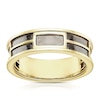 Thumbnail Image 1 of Men's Sterling Silver & 18ct Gold Plated Vermeil Black Detail Ring