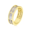 Thumbnail Image 2 of Men's Sterling Silver & 18ct Gold Plated Vermeil Black Detail Ring