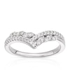 Thumbnail Image 1 of 9ct White Gold 0.25ct Diamond V Shaped Wedding Band