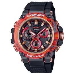 G-Shock MTG-B3000FR-1AER Men's Limited Edition Flare Red Bezel And Black Resin Strap Watch