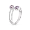 Thumbnail Image 2 of Sterling Silver Amethyst 0.10ct Diamond Two Stone Wrap Ring