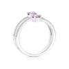 Thumbnail Image 3 of Sterling Silver Amethyst 0.10ct Diamond Two Stone Wrap Ring