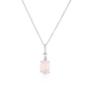 Thumbnail Image 1 of Sterling Silver Oval Pink Chalecedony and Diamond Pendant