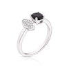Thumbnail Image 2 of Sterling Silver Black Onyx Diamond Round Cut Two Stone Ring